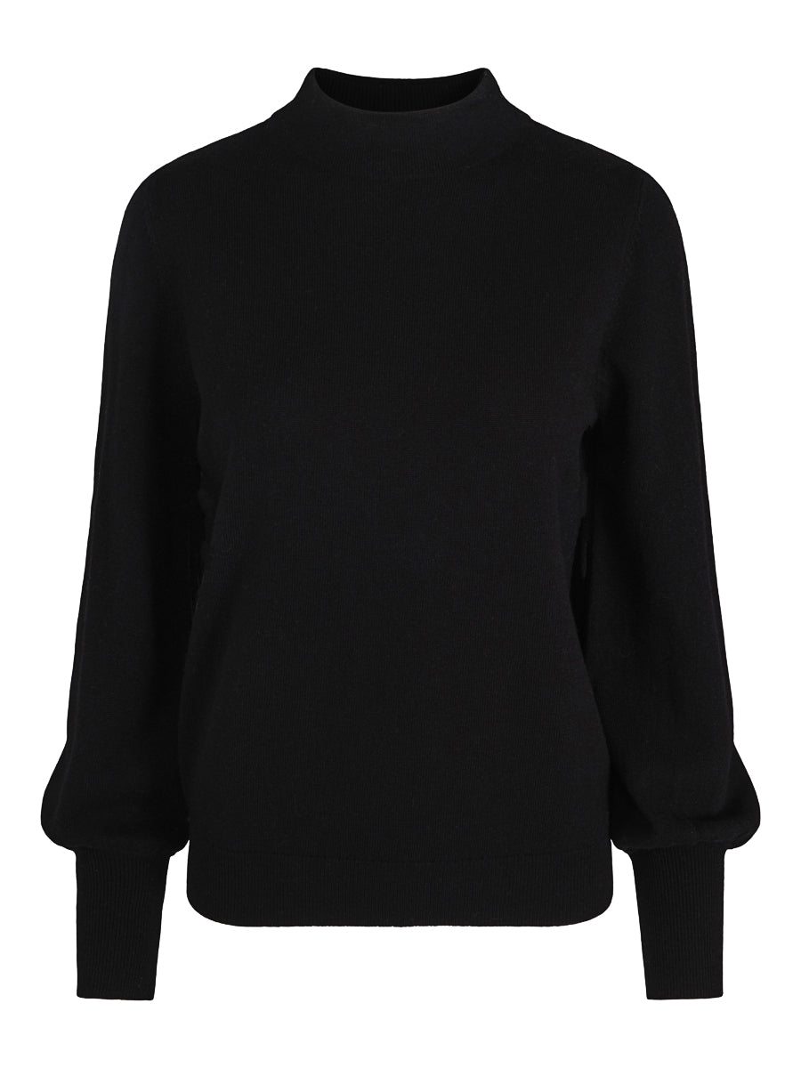 Knitted sleeve pullover Black