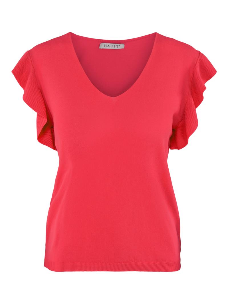 Ruffle sleeve top Berry