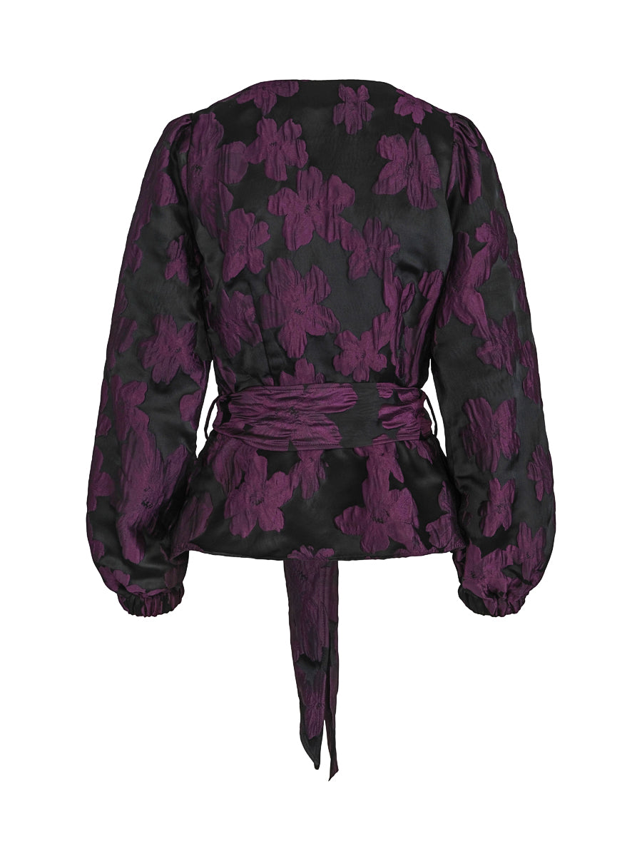 Wrap fab blouse Plum