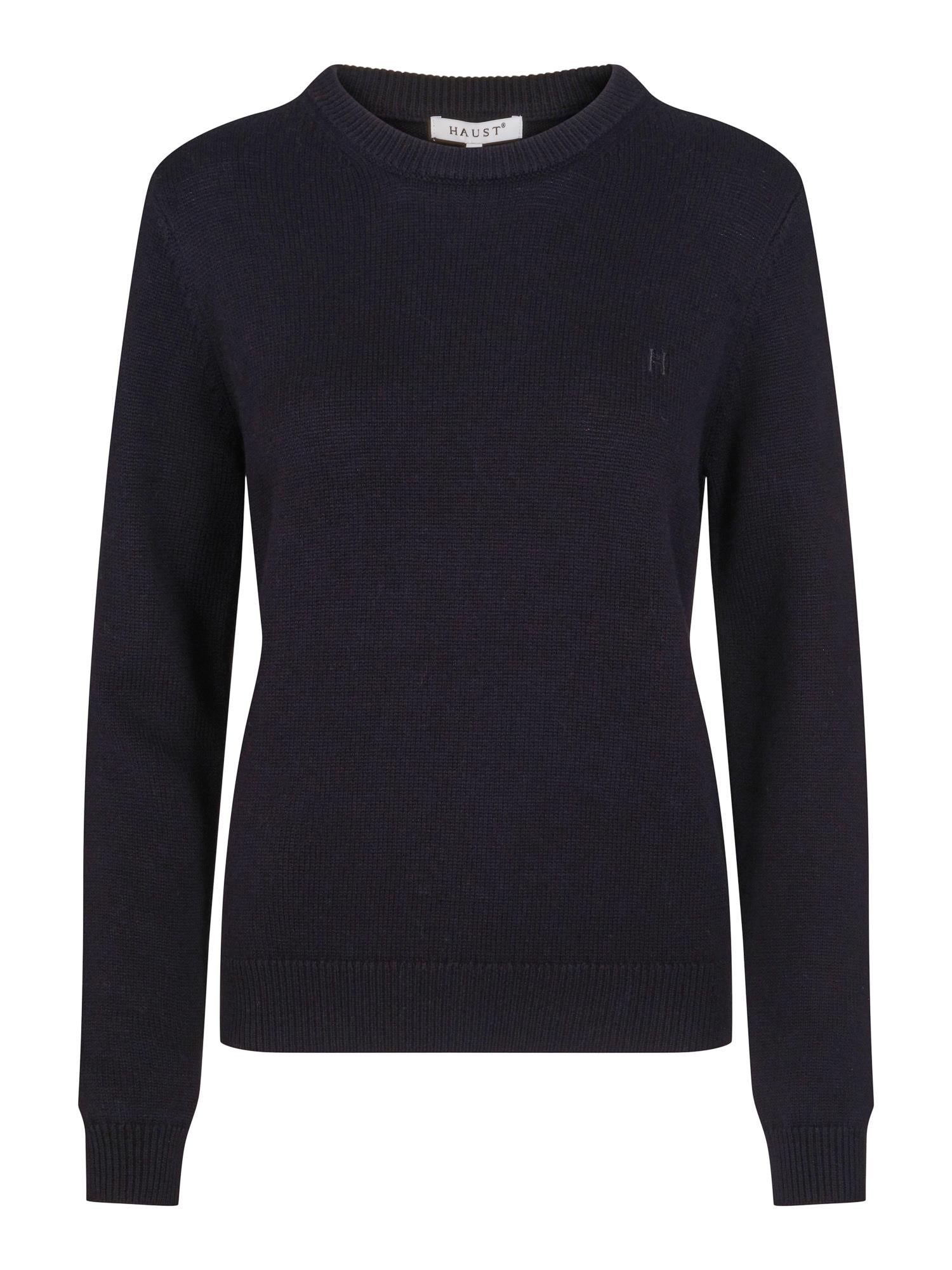 Round neck knitted pullover Sort
