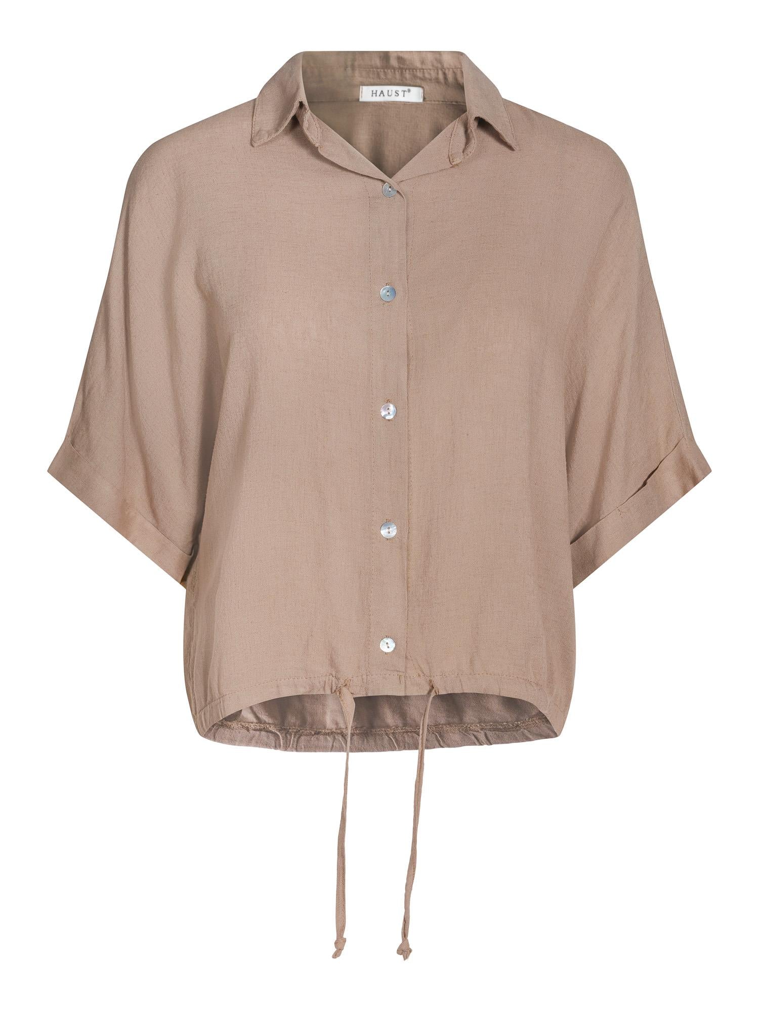 Ribbon shirt Mørk-sand