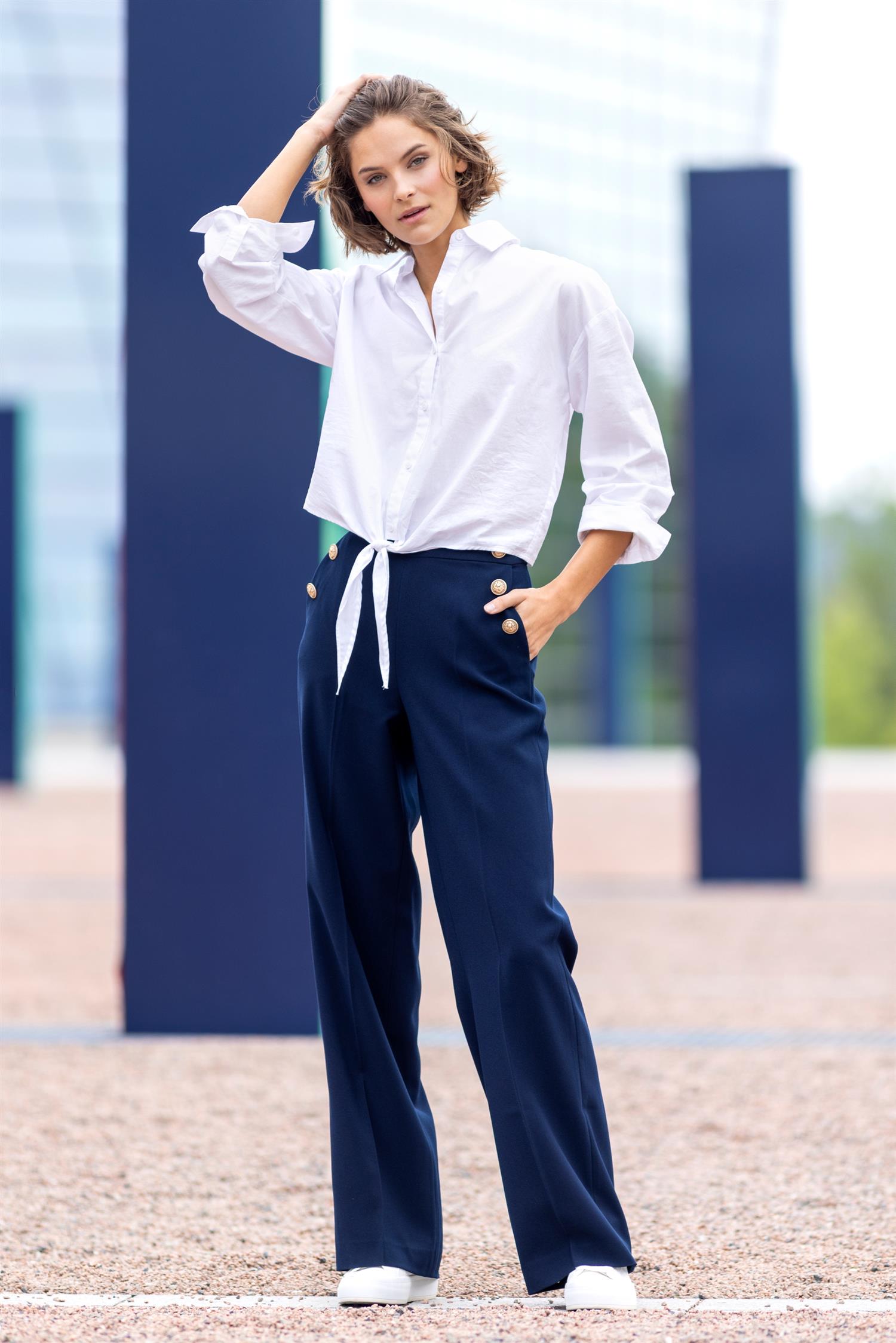 Fashion trouser Marineblå