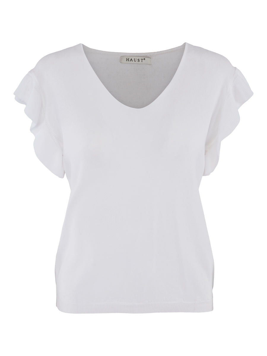 Ruffle sleeve top White