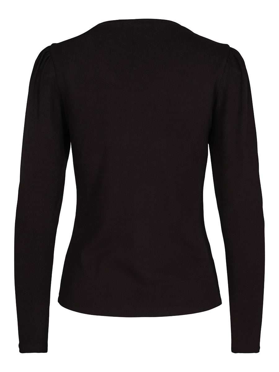 Puff arm top Black