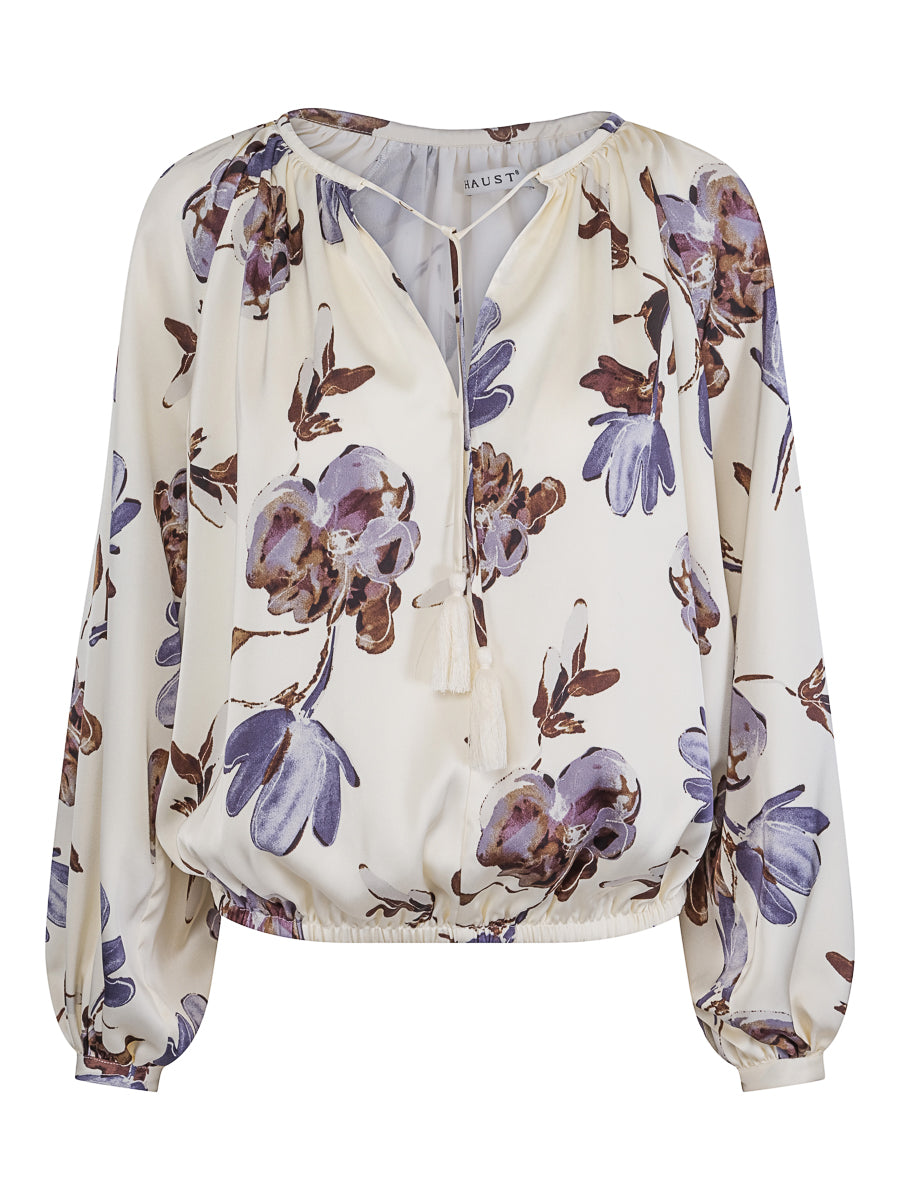 Velvet detailed blouse Flower