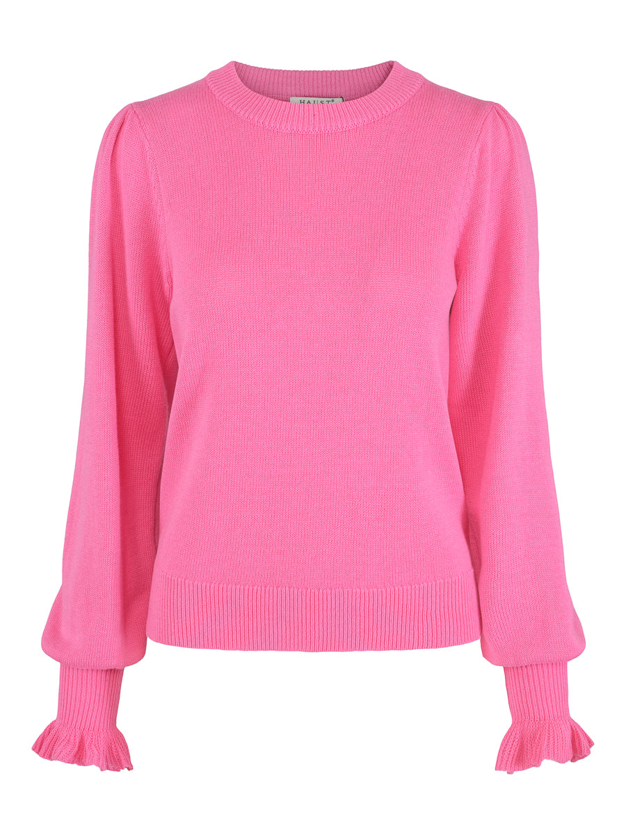 Feminine knitted pullover Warm rose
