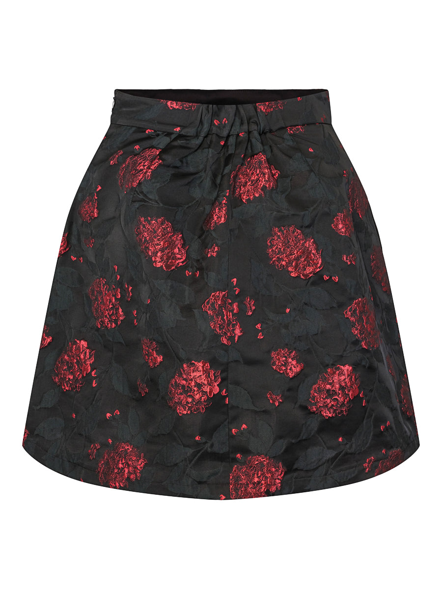 Jacquard wide skirt Flower