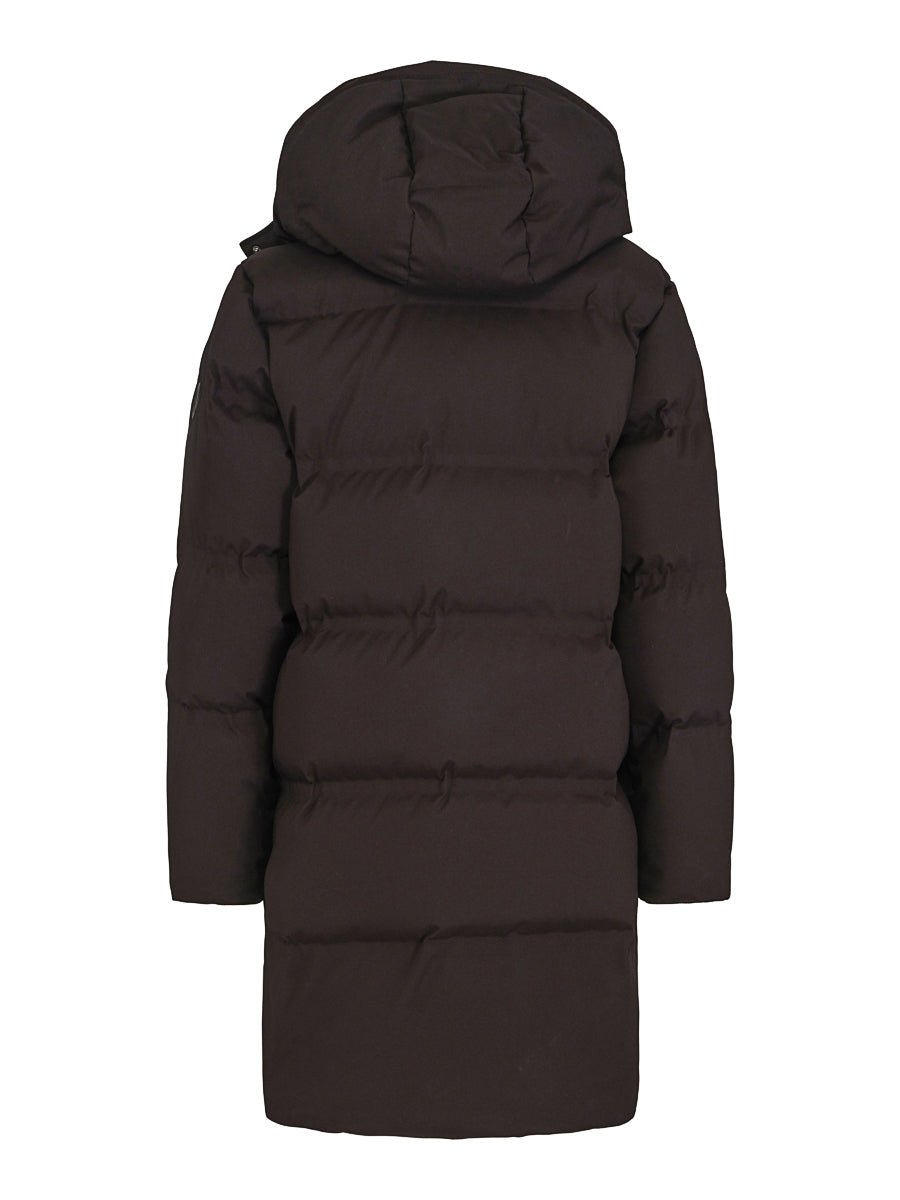 Long weather down jacket Sort