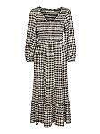 Checked elastic detailed dress