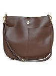 curved shaped leather bag